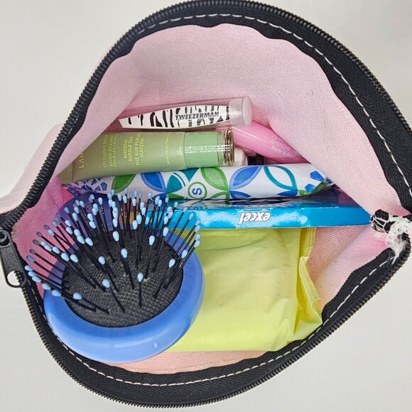 Canvas Toiletry/Makeup Bag, Feminine Pouch, Travel Bag, Money Bag, Pencil Case. - Picture 6 of 13